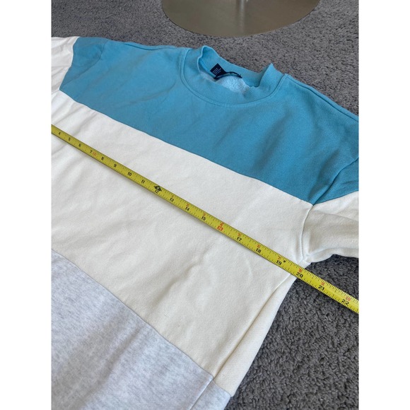Forever 21 color block (teal/cream/heather gray) crewneck sweatshirt, Size Med - Picture 9 of 11